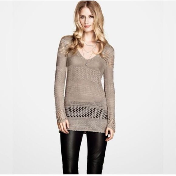 ✨H&M Open Knit V Neck Black Sweater✨ - Picture 1 of 5